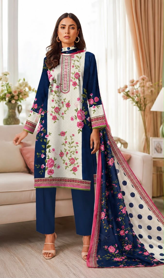 Embroiderd Lawn Dress 3PC