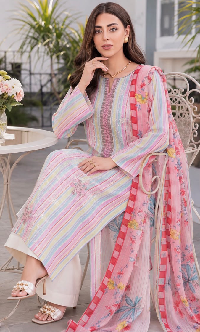 Embroidered Lawn Dress 3PC