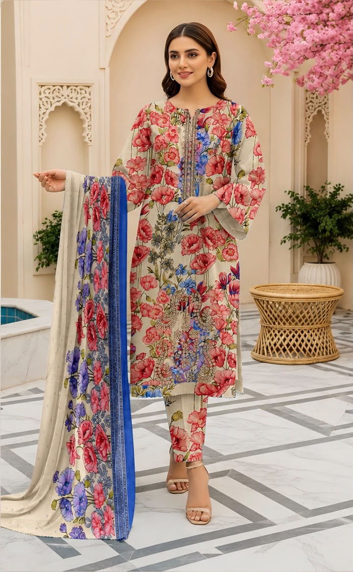 Embroidered Lawn 3PC