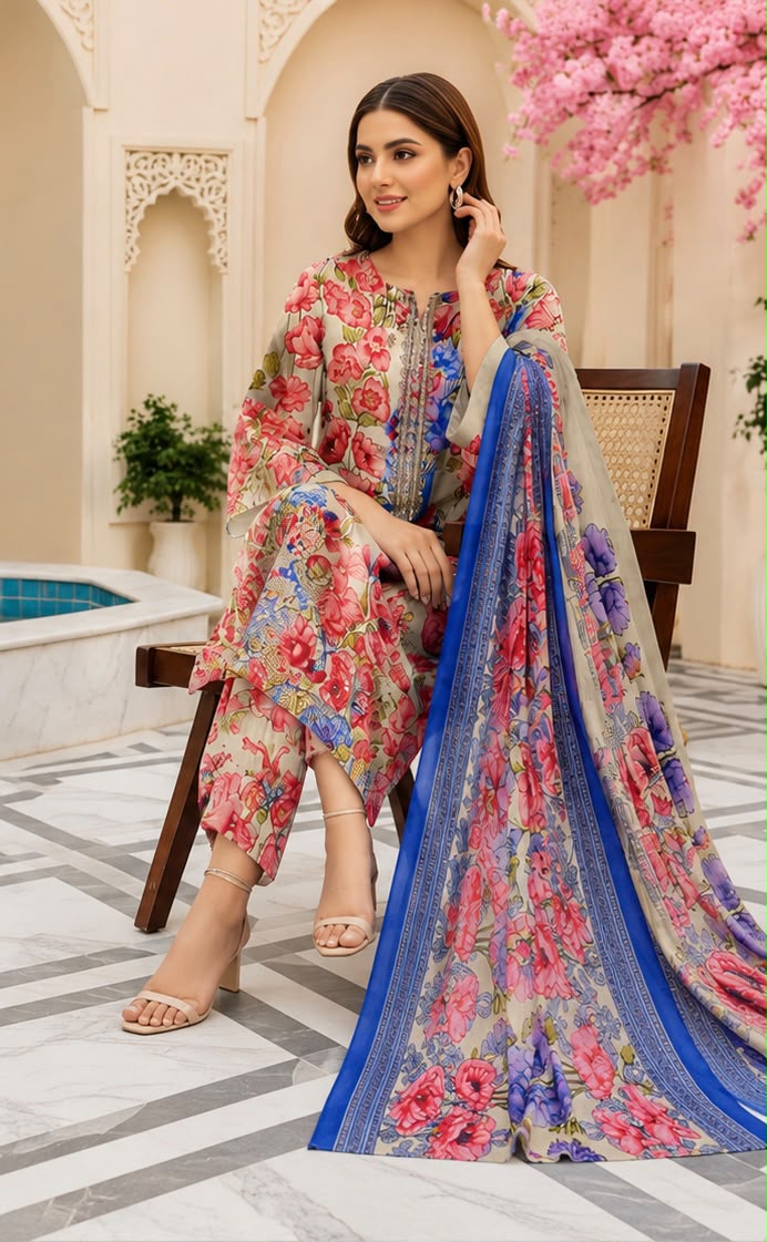 Embroidered Lawn 3PC
