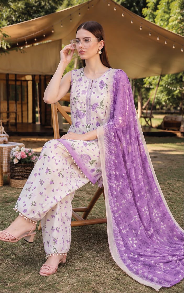 Embroidered Lawn 3PC Dress
