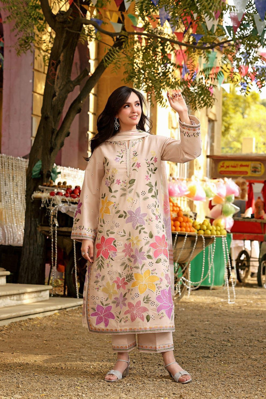 EMBROIDERED LAWN 3PC DRESS