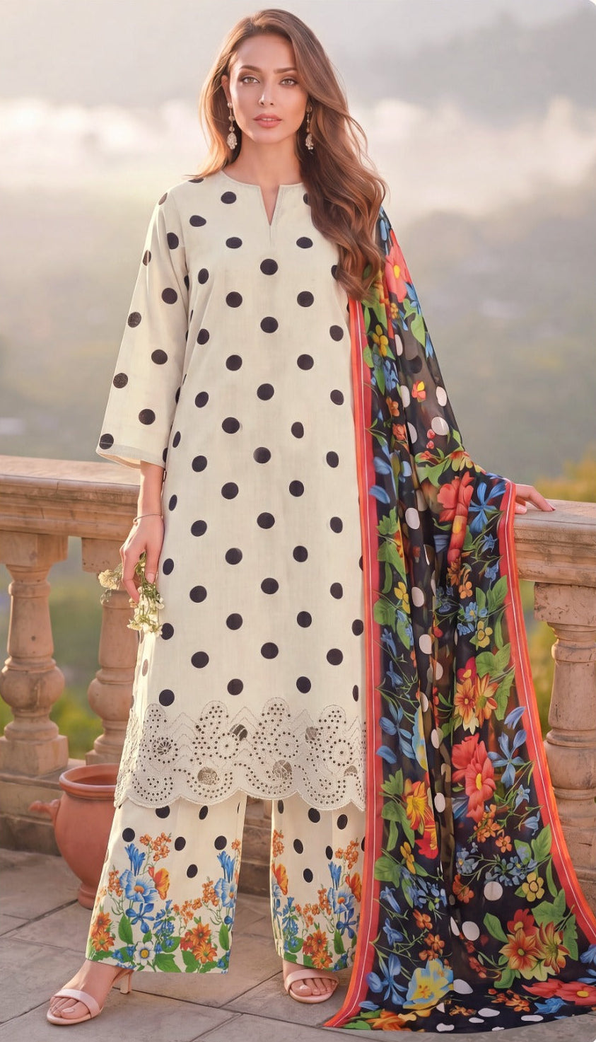 3PC Embroidered Dress