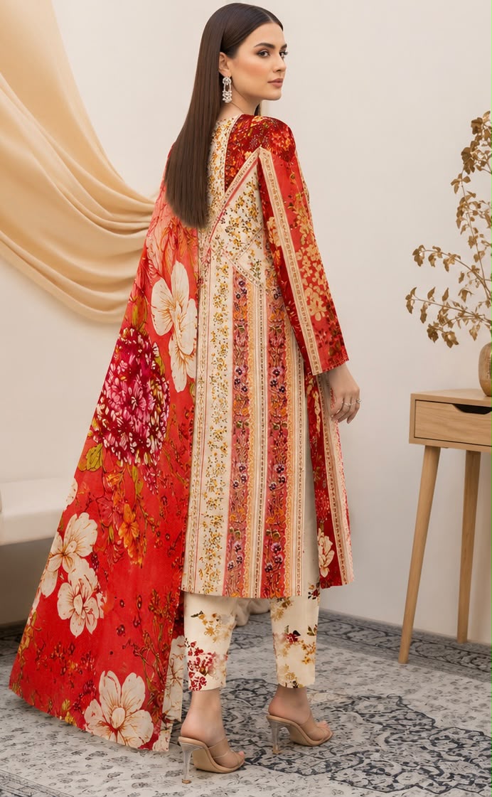 Embroidered Lawn Dress 3PC
