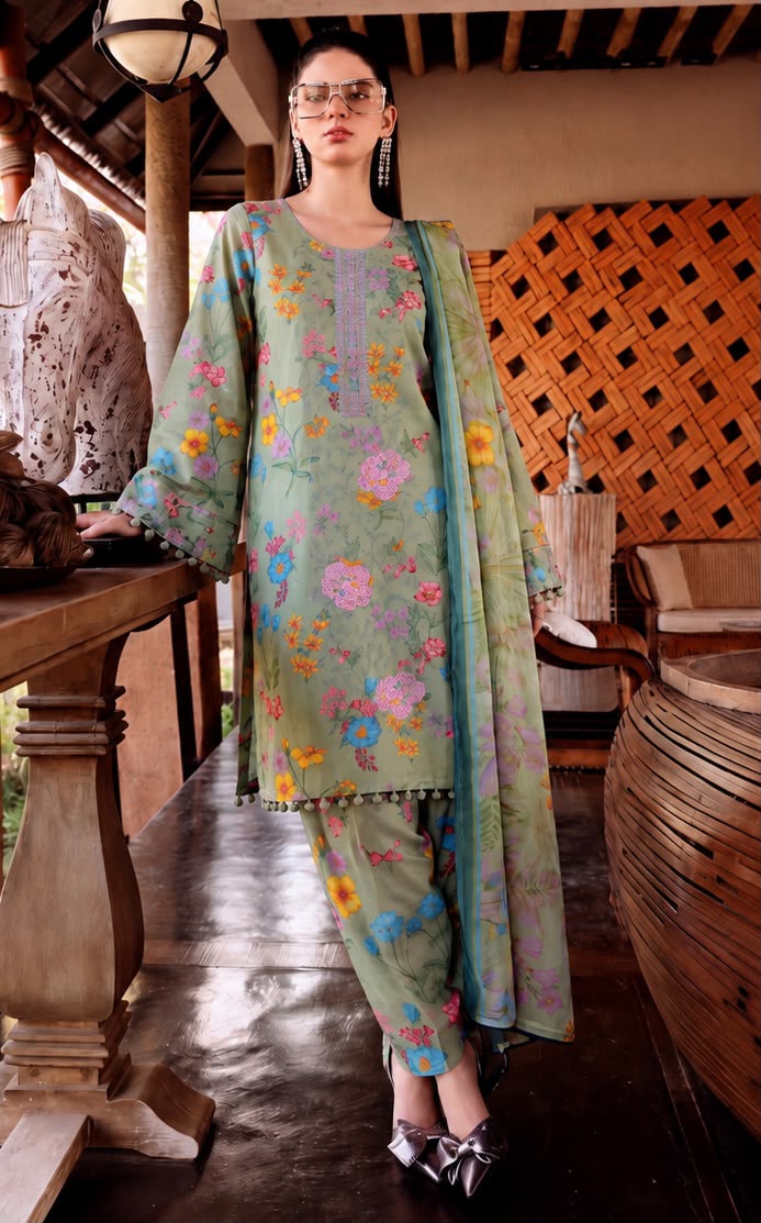 Embroidered Lawn Dress 3PC