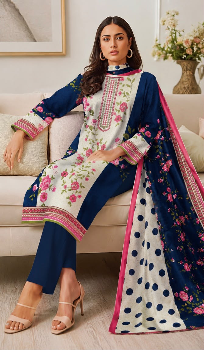 Embroiderd Lawn Dress 3PC