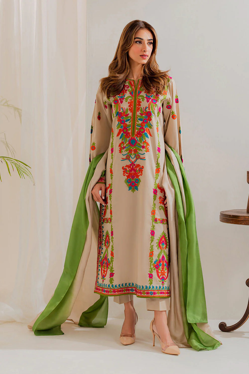 EMB 3 Piece Unstitch Dress  14181