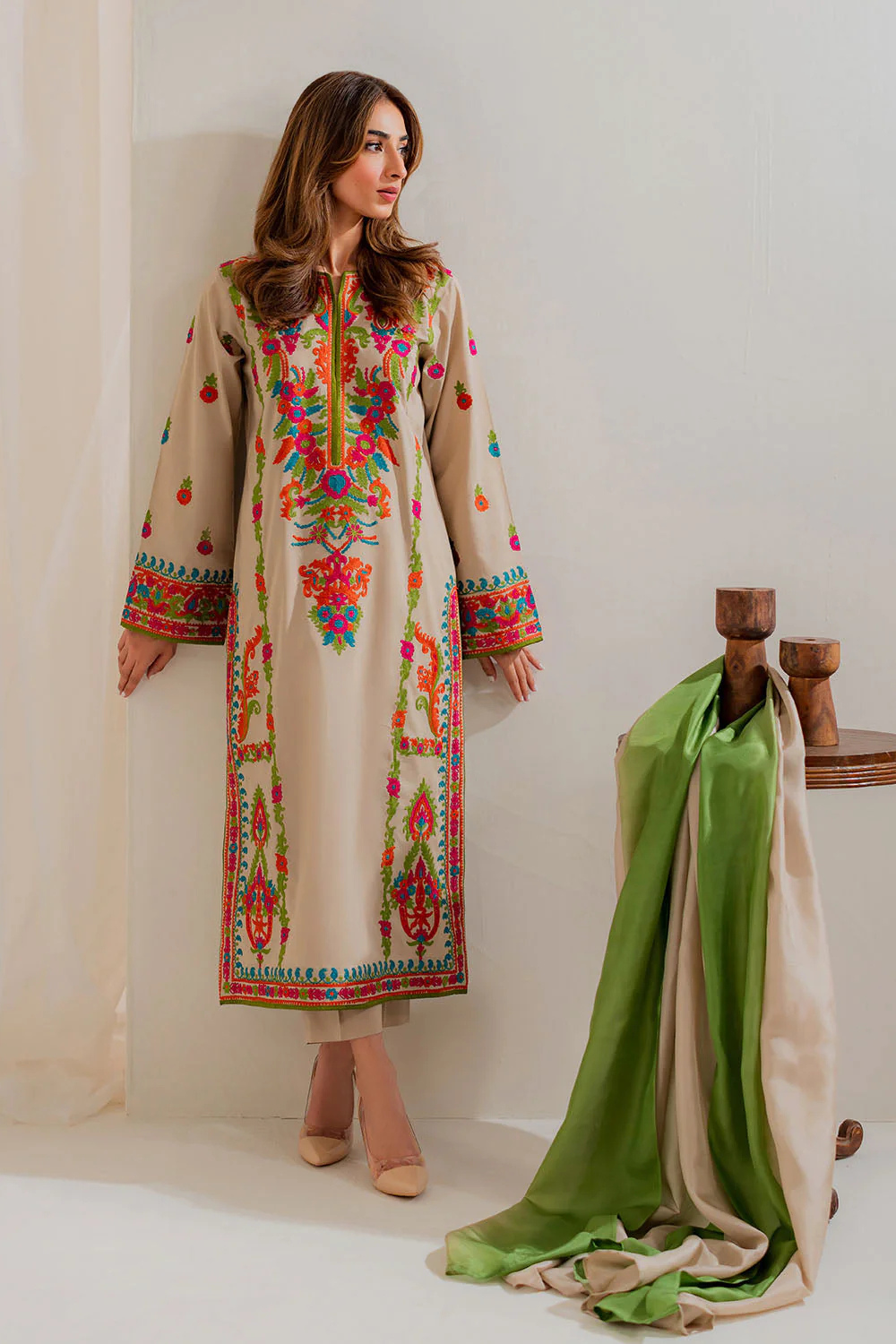 EMB 3 Piece Unstitch Dress  14181